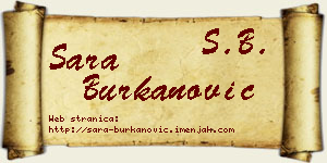 Sara Burkanović vizit kartica